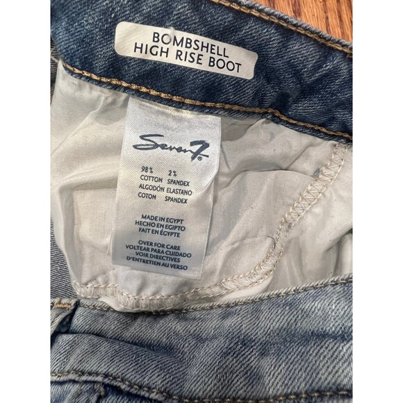 Seven 7 Jeans Womens Sz 12 bombshell High Rise Boot Distressed retro stretch New - Picture 6 of 11